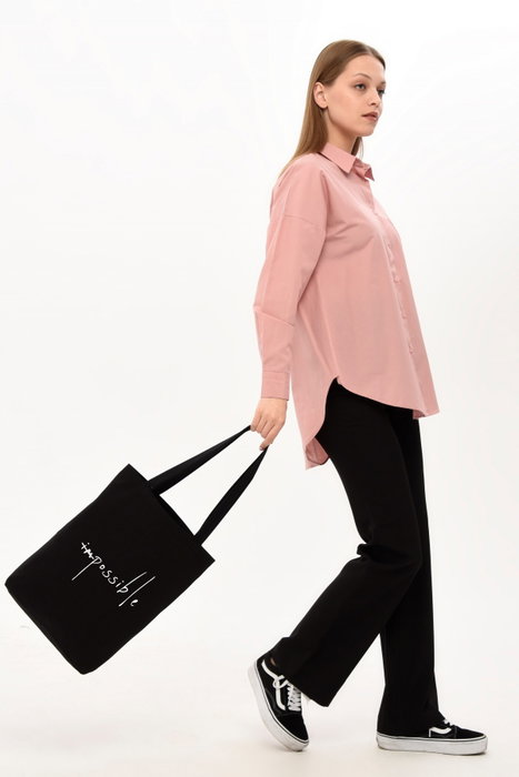 Zoozie Bags 1508 Bolso Tote de Algodón Negro 35 x 40 x 8 cm
